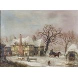 WILLIAM STONE (1842 - 1913) Framed, signed, dated 1887, oil on canvas, snowy winters scene with