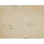 *JEAN MAXIME CLAUDE (1824 - 1904) Framed, signed, French School, pencil sketches on paper, studies