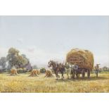 GEORGE HAMILTON CONSTANTINE (1875 - 1967) Framed, signed, watercolour on paper, inscribed 'Harvest