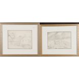 HENRY (HARRY) EPWORTH ALLEN R.B.A., P.S. (1894 - 1958) A pair of framed, signed, pencil sketches