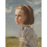 ALICE MARY BURTON (1893 - 1968) Framed, signed verso, oil on canvas, bust length portrait of a young