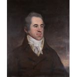 Framed, unsigned, oil on canvas, English School, bust length portrait of a Regency gentleman in