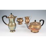 A Garrard & Co. Ltd silver plated four piece tea set to include a teapot, water pot, milk jug and