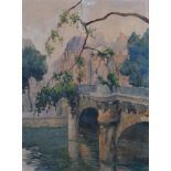 JAMES PATERSON. Framed, signed, watercolour on paper, showing Pont Neuf bridge over the River Seine,