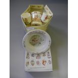 *Royal Doulton 'Bunnykins' baby set together with a Royal Albert 'Mr Jeremy Fisher' the frog bowl