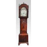 A 19th Century mahogany long case clock, the head having twist carved pillars with shaped domed