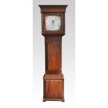 A 19th Century oak cased long case clock, the face having white painted dial with black Roman