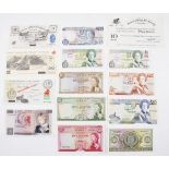 A group of assorted bank note to include eight States of Jersey notes in 10 shillings, £1, £5, £10