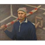 LUDVIG VALENTINOF GRIGOR? Unframed, signed, dated verso 1980, Russian oil on canvas, portrait of