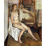 Attributed to WILLIAM COLDSTREAM (1908 - 1987) Framed, unsigned, oil on canvas, female nude seated