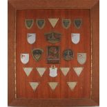 An early 20th Century wooden mounted plaque having applied metal prize shield plaques c.1920’s,