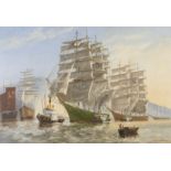 R. KILNER. Framed, signed, 20th Century oil on canvas, showing the three masted ship, '