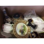 Lot to include 3 Spode plates, various Capo di Monte items and a Chinese urn.
