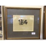 ANDREW WATSON TURNBALL. Framed, etching on paper of two dogs, signed in pencil to margin.