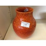 A Royal Lancastrian orange vase.