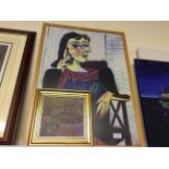 A framed Picasso print from the Musee Picasso, Paris and a gilt framed print of la Pont Jaonaise