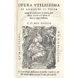 Vilanova Arnaldo (de). Opera Utilissima di Conservare la Sanità, per hora tradotta di latino in
