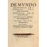 Aristoteles, 1533. De Mundo...Philonis lib.I. Gulielmo Budaeo interprete. Cleomedis lib.II.Georgio