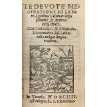 Augustinus Aurelius, 1544. Le devote meditationi...con li soliloquii & il manuale. Nuovamente dal
