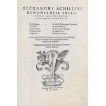 Achillini Alessandro, 1545. Opera omnia in unum collecta: De intelligentijs. De orbibus. De