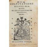 Alamanni Luigi, 1549. La coltivatione. In Fiorenza: 1549. (Al colophon:) In Fiorenza: appresso