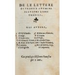 Atanagi Dionigi, 1554. De le lettere di tredici huomini illustri libri tredici. (Al colophon:)