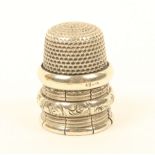 A rare cupro-nickel adjustable thimble, probably for the patent 13605, granted in 1892 to Rosina