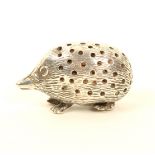 A silver pincushion in the form of a hedgehog, Birmingham, 1903, maker's mark a little indistinct