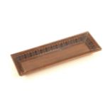 A Tunbridge ware rosewood rectangular pen tray, the canted sides inset with a broad banding of