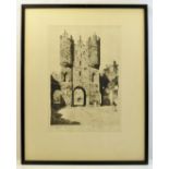 J LEWIS STANT; an artist signed Proof Etching "Micklegate Bar, York" with Rembrandt Guild blind