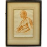 BERNARD MENINSKY (1891-1950); red Chalk Drawing of a male torso, inscribed in the margin 'drawn by