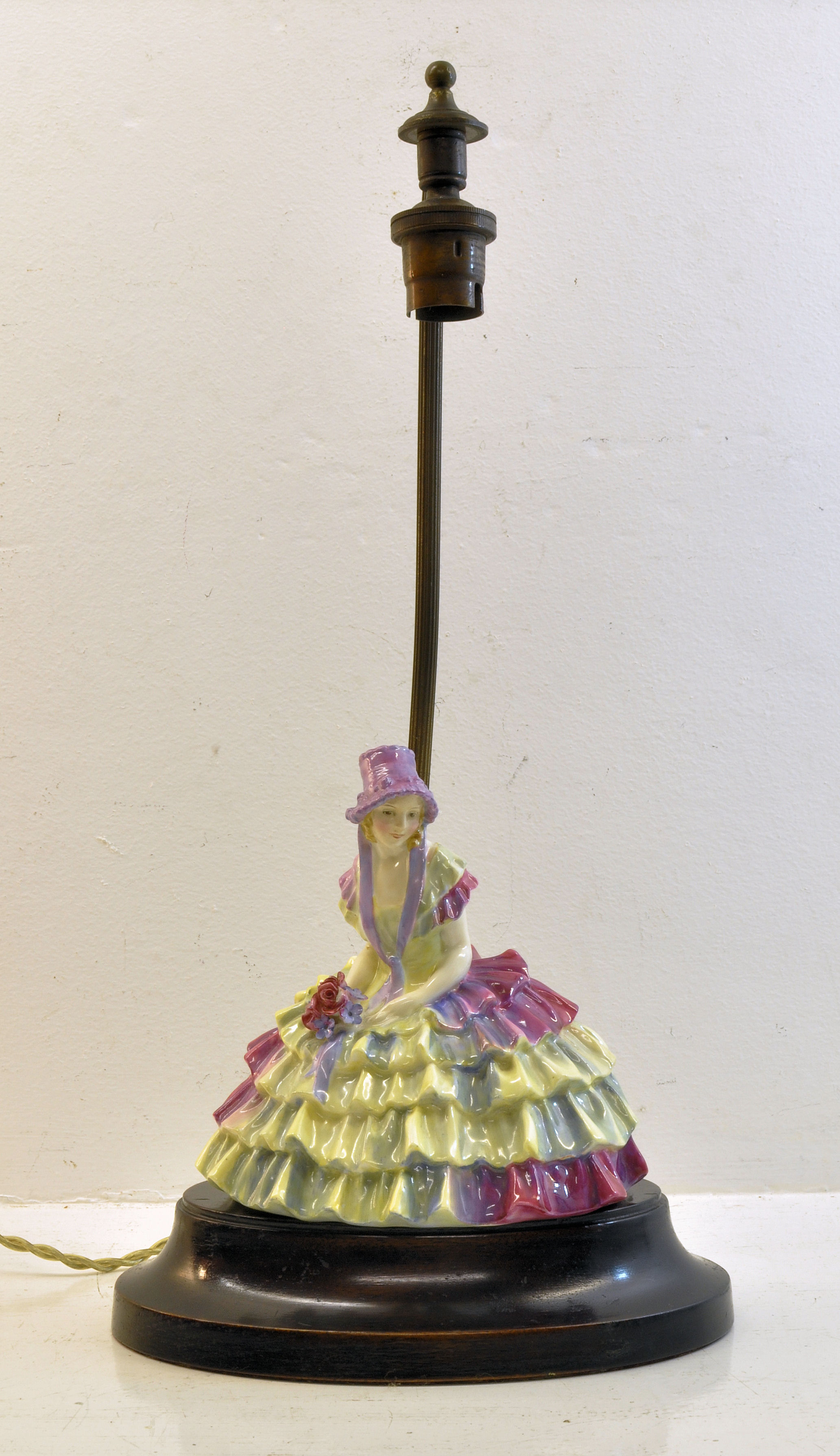 A Royal Doulton Figure "Chloe" HN1470, withdrawn by 1949, mounted as a table lamp on an oval