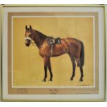 After NEIL CAWTHORNE, Coloured Print of Red Rum signed by D McCain.