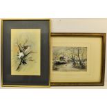 F SMITH; rural winter landscape, Watercolour, signed and dated 1908, 7" (17cms) x 9 1/2" (24cms);
