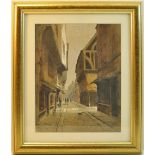 FRANK WOOD, "The Shambles, York", Watercolour, signed and dated 1930, 10" (25cms) x 7 1/2" (19cms).