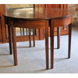 An early 19th Century mahogany 'D' end Dining Table with centre leaf on square tapering supports. 3'