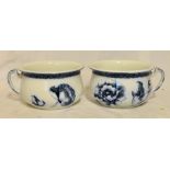 A pair of Grimwades Poppea pattern blue and white Chamber Pots.