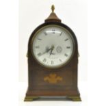 A Reproduction Mantel Timepiece, with white dial inscribed 'Comitti of London', in a mahogany