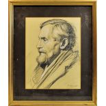 D MADGWICK; Pencil Drawing heightened in white, head and shoulders of an elderly man, signed. 11" (