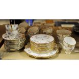 A Royal Stafford Violets Pompadour pattern Teaset comprising twelve cups and saucers, twelve plates,