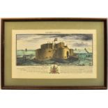 After BUCK; a pair of coloured Prints "Walmer Castle" and "Sandown Castle", and a Pencil Drawing.