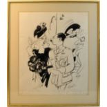 EDWARD S HYNES (1897-1982); a pen and ink Cartoon Drawing, inscribed in pencil and signed, 17" (