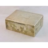 A silver Cigar Box of rectangular form, London 1901, 7 1/2" (20cms) long.