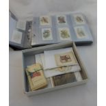 An Album of Cigarette Card Silks including BDV birds, and a box of Silks including flags, etc.