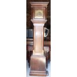 An 18th century Longcase Clock with brass single hand dial and ormolu spandrels, with 30-hour