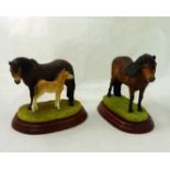 A Border Fine Arts Figure of an Exmoor stallion, the base signed by Ray Ayres, and another of an