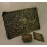 An Edwardian silver Dressing Table Tray of rectangular form with embossed floral decoration,