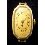 A Lady's Rolex Wristwatch, with oval gilt dial, in 9ct gold case, no. 29142.