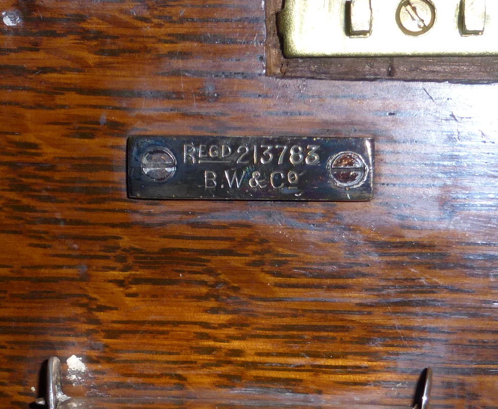 An Edwardian oak Smoker's Cabinet with hinged lid and divided front panelled door, the interior - Image 3 of 3