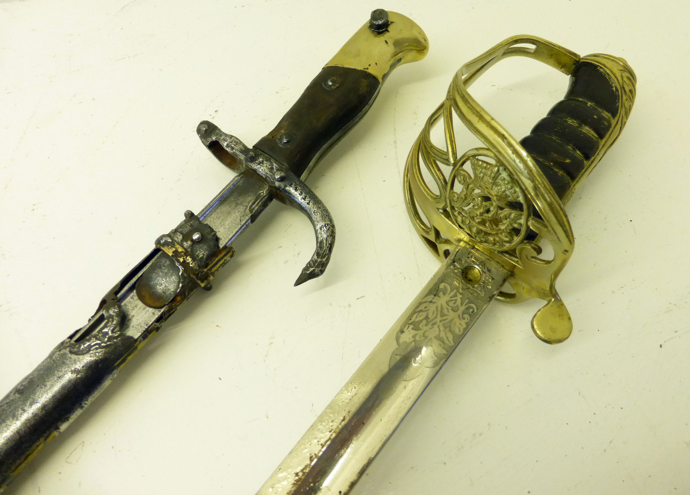 A Victorian 1845 pattern Sword for Indian Service, the engraved blade and brass hilt both